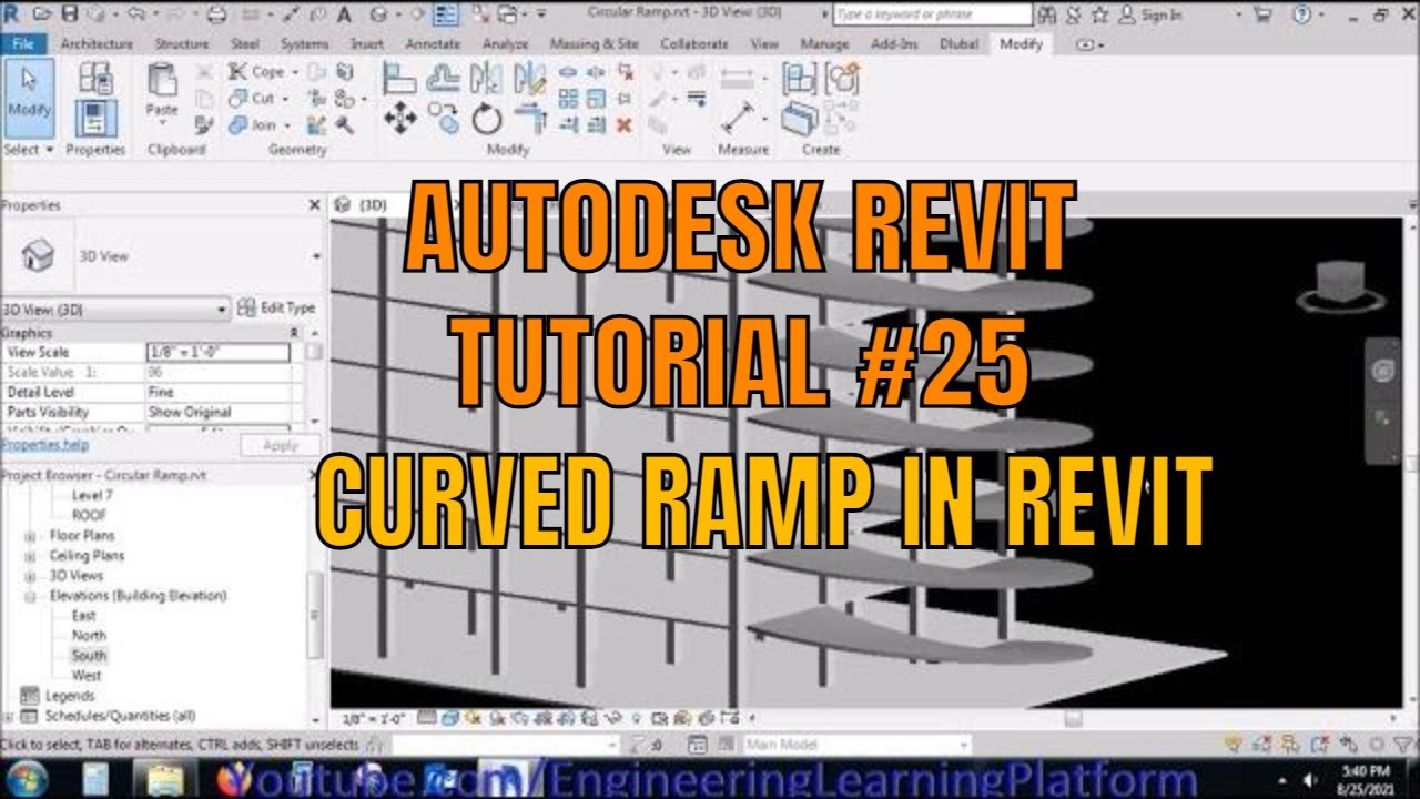 Draw curved ramp in revit