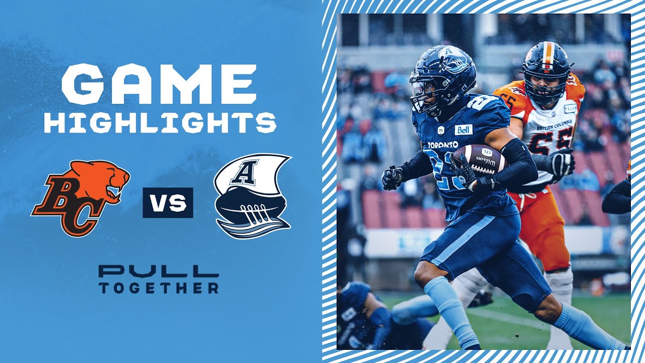 CFL Game Highlights: Toronto Argonauts vs BC Lions - October 30, 2021