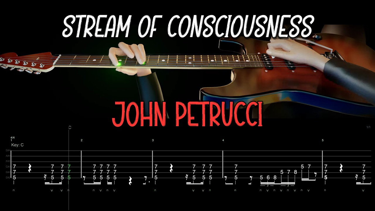 Decoding Petrucci: Stream of Consciousness Groove & Solo w/ tab #guitar #dreamtheater #animation