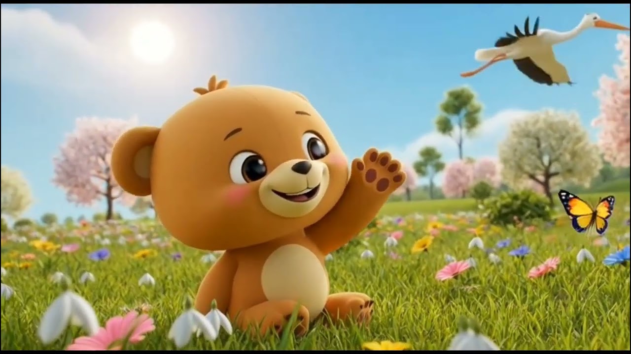 Ursulețul BeniLoo și primăvara 🌷🦋 Cântec educativ pentru copii 👶#primăvara #anotimpuri #muzicacopii 