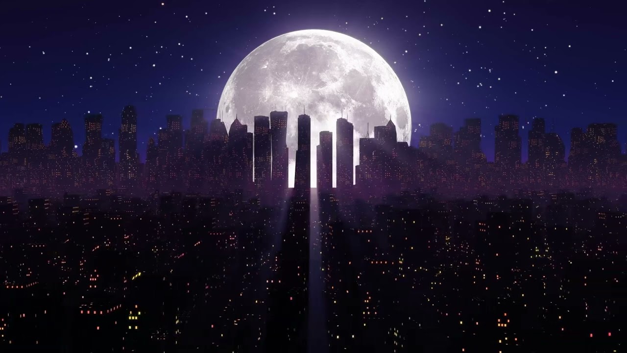 Retro Futuristic Sci-fi Night City Screensaver 4K