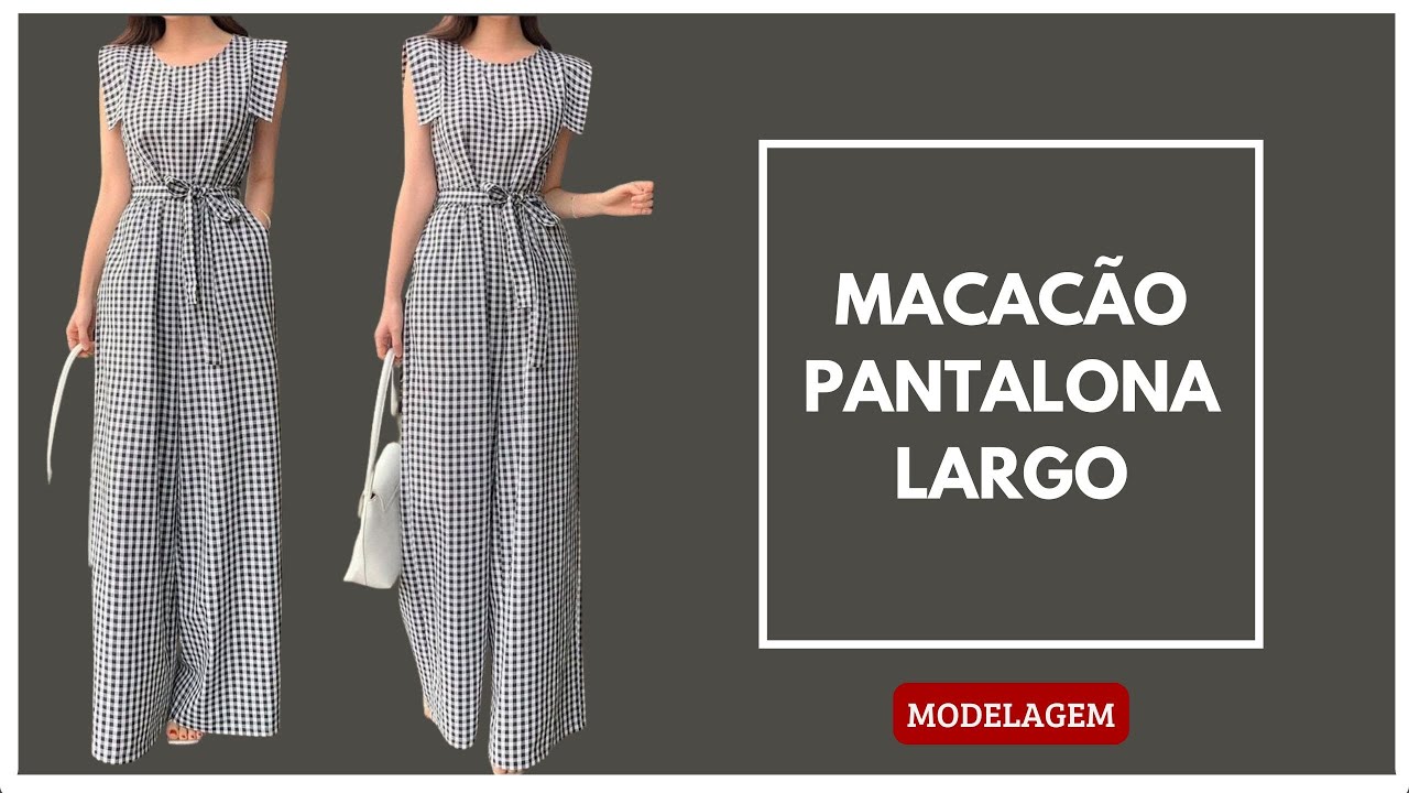 Macacão pantalona largo - modelagem