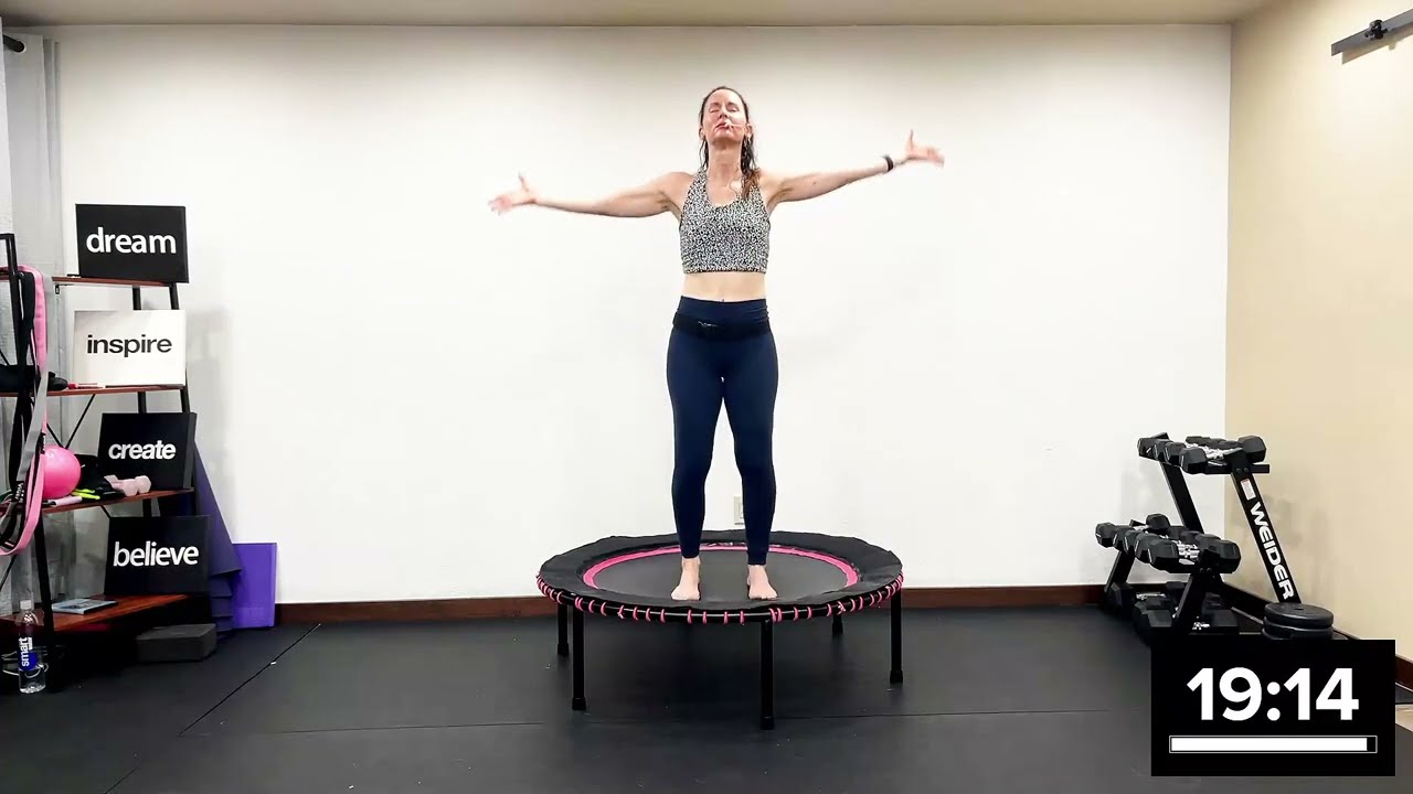Rebounding Yoga & Stretch Workout | Gentle Flexibility Routine on the Mini Trampoline