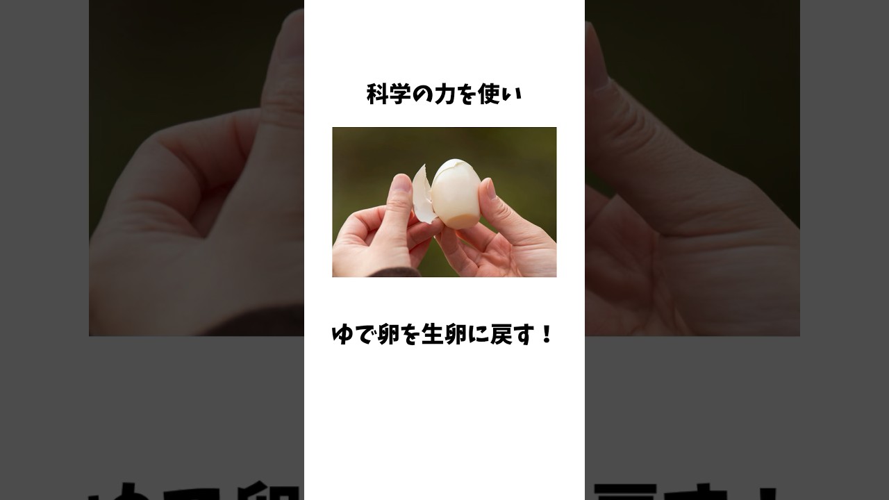 ゆで卵を生卵に戻す！　