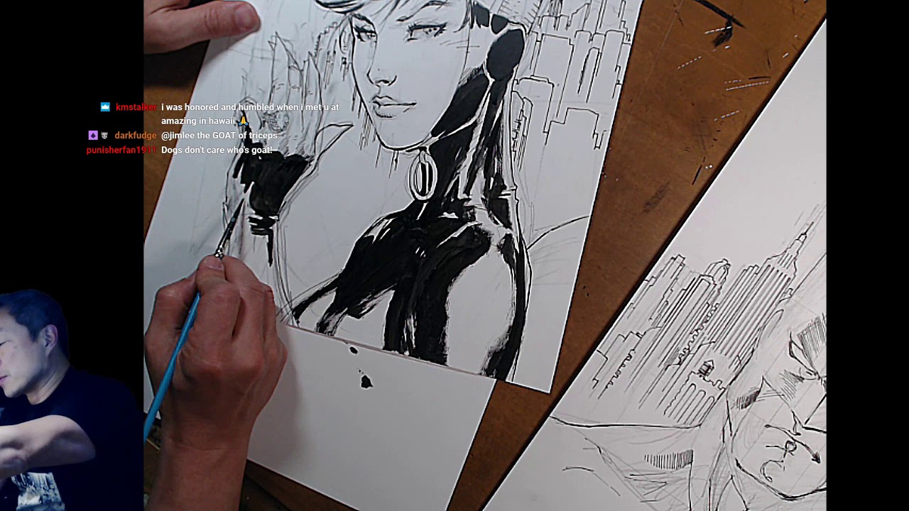 BATMAN! CATWOMAN! JOKER! Triptypch for Charity! Art Stream with Jim Lee Part 2 of 3