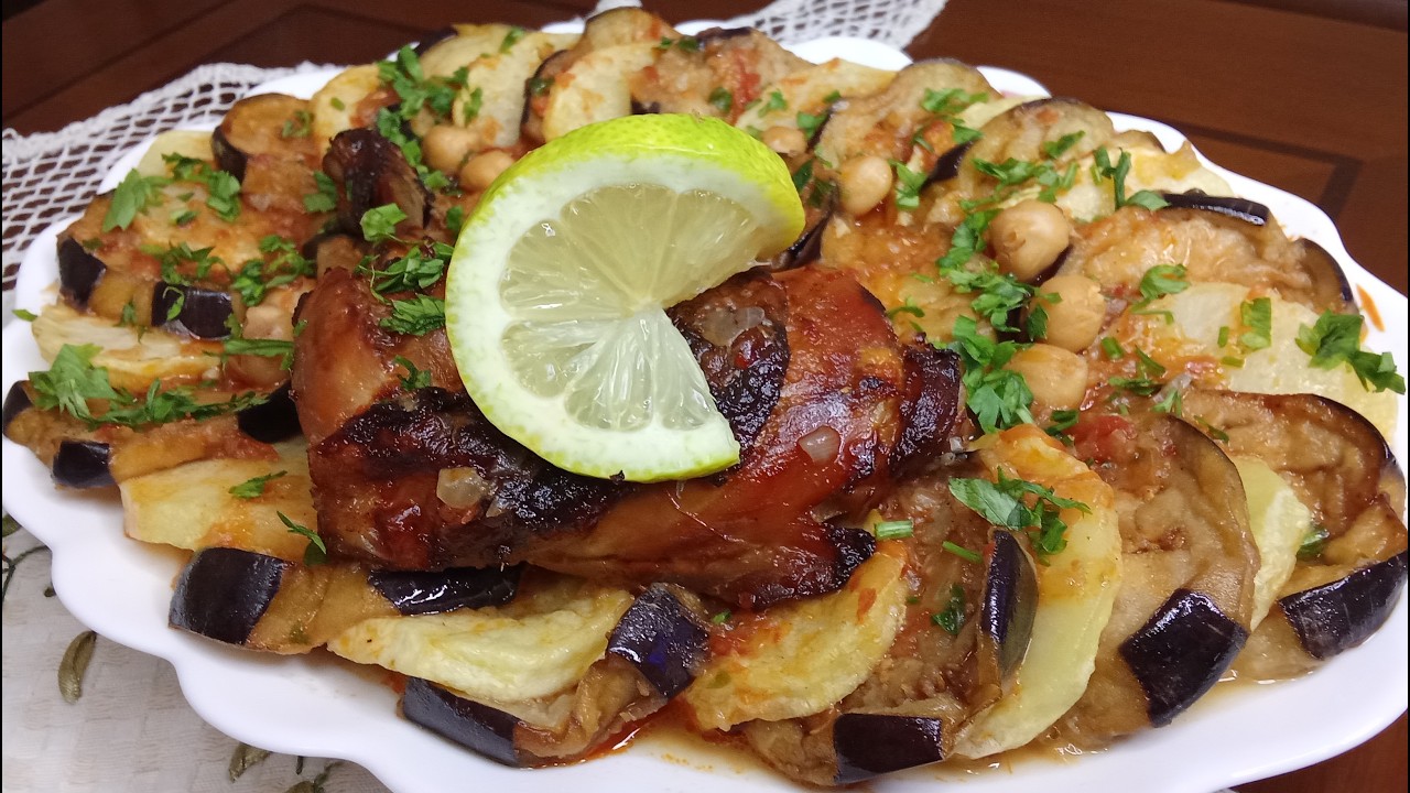 لي يذوقها يطلب الوصفة💥مدربل بادنجان بالدجاج مرقةحمراء بزاف بنين بمقاديراقتصادية ساهلة سريعة #اكسبلور