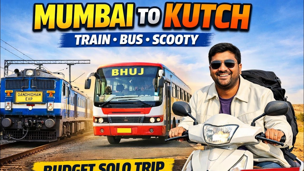 Mumbai to Kutch Solo Travel | Train Journey, Bhuj Streets & Scooty Ride