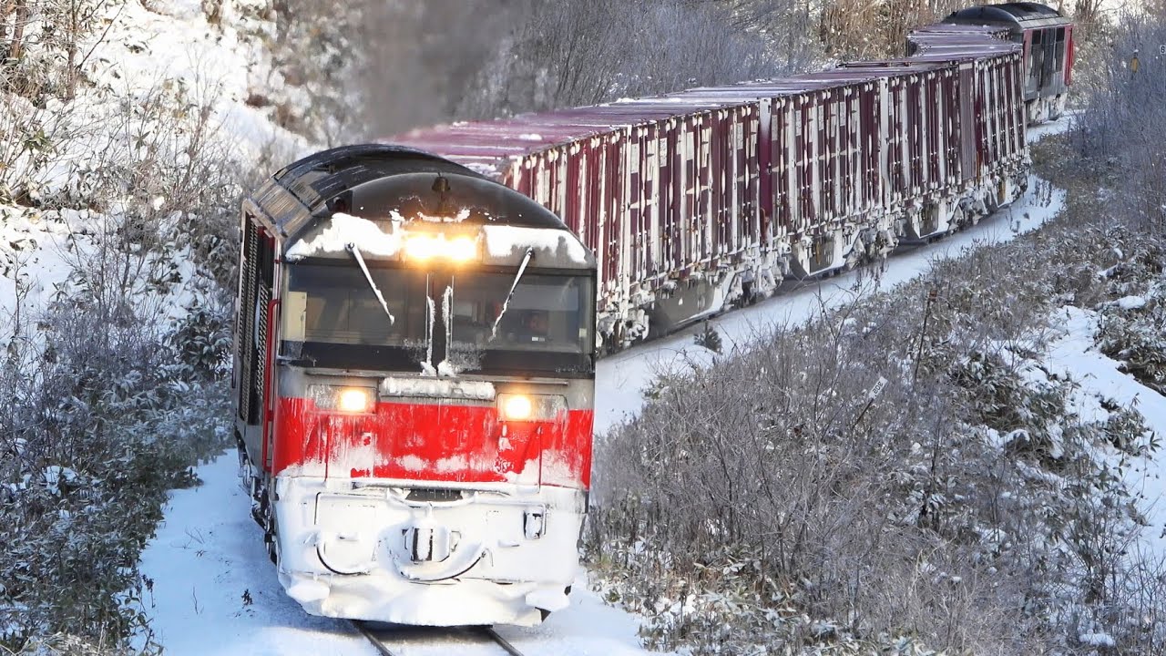 冬の石北本線 ラッセル 貨物 さよなら生野駅 2020.12