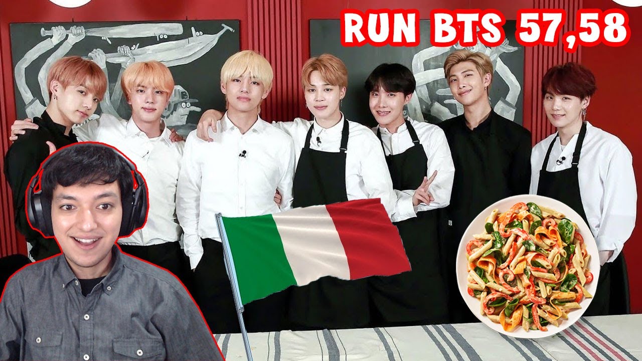 BTS cook Italian Food! - Run BTS 57 58 Reaction
