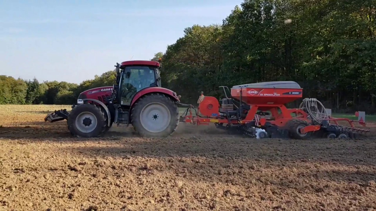 Weizen Säen 2018 mit Case Maxxum 110 und Kuhn Speedliner C 3000