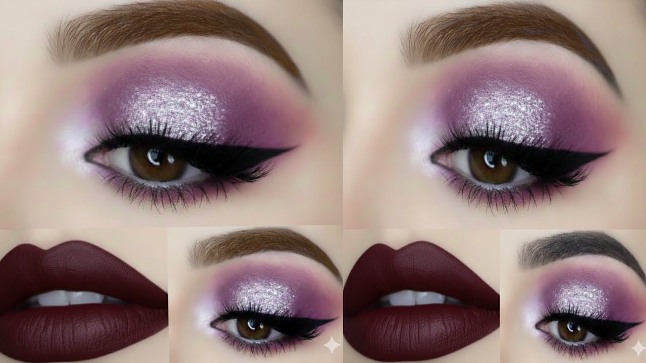 Glamorous Mauve & Silver Cut Crease Eye Makeup Tutorial | Step-by-Step