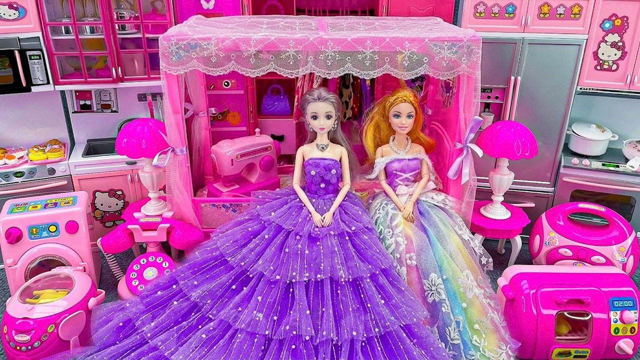 2 Minutes Satisfying with Unboxing Bedroom Collection, Wardrobe Dress Up Playset | Lily AMSR
