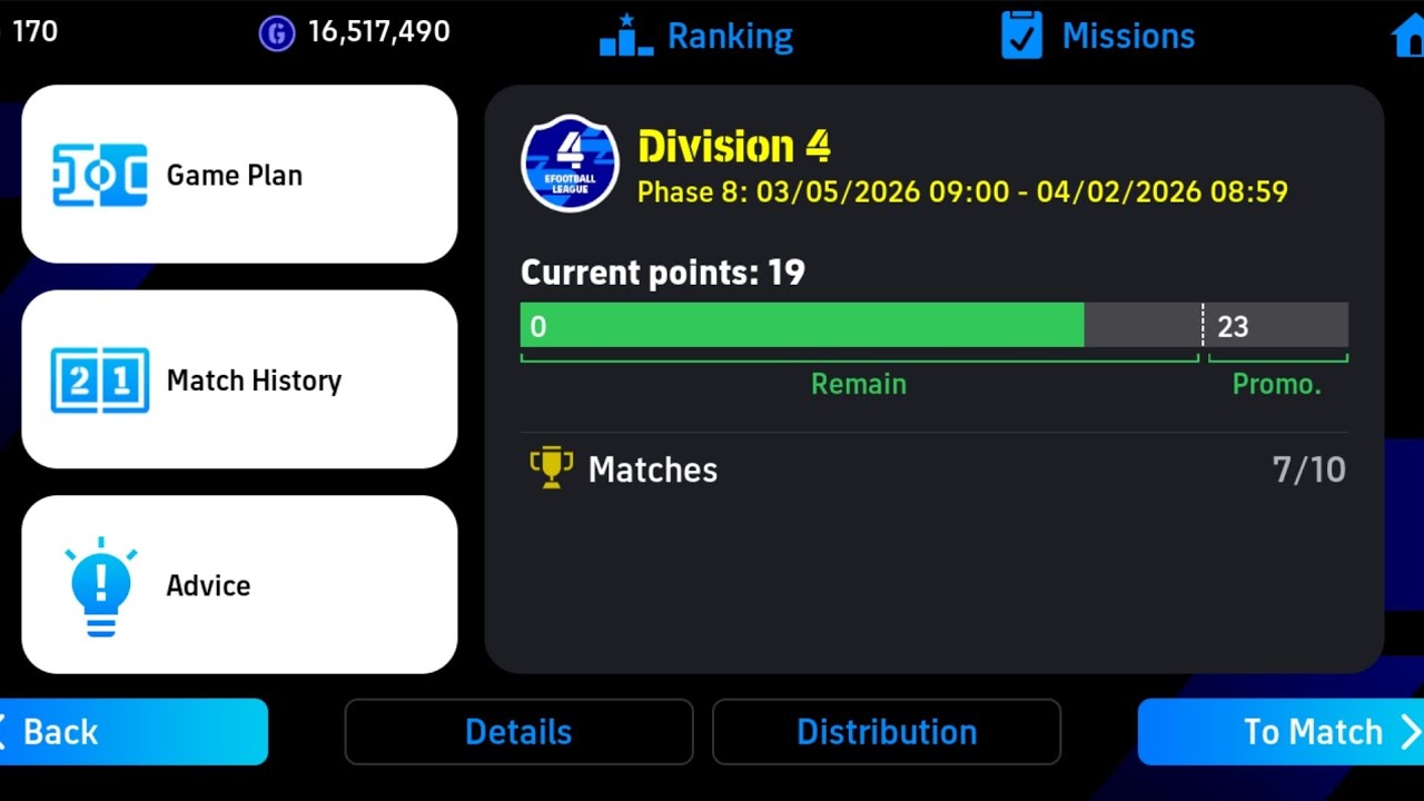 EFOOTBALL LIVE LAST 3 MATCH FOR 3 DIVISION