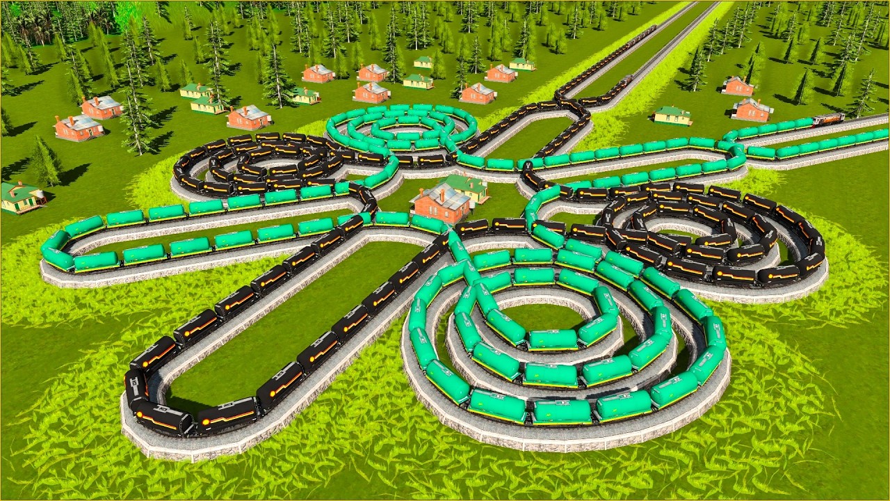 4 Branch Railway Track Turnaround🚦The Most Complicated Railway Track to Traverse🚂Trainz Simulator