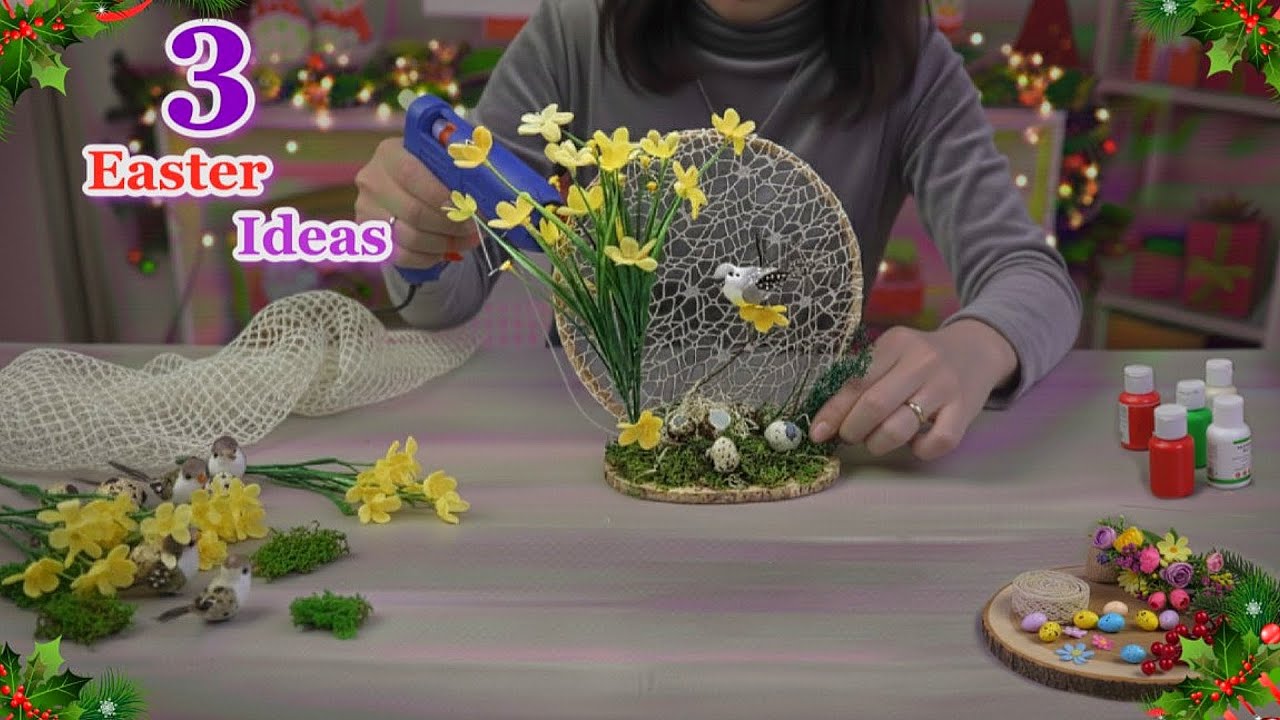 DIY 3 Easter centerpiece ideas from Ordinary materials at home| DIY Easy Easter craft idea 🐰22