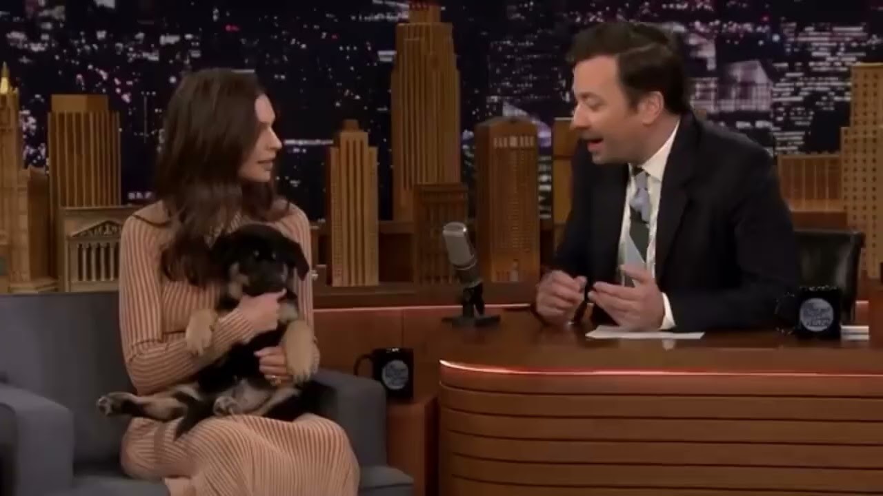 Emily Ratajkowski and her new Puppy Columbo.