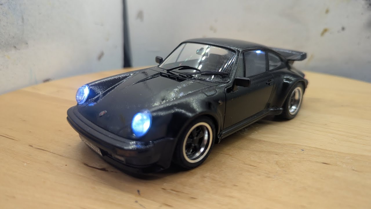 Bad Boys Porche 911 Turbo 1/24 scale Tamiya model kit with lighting.