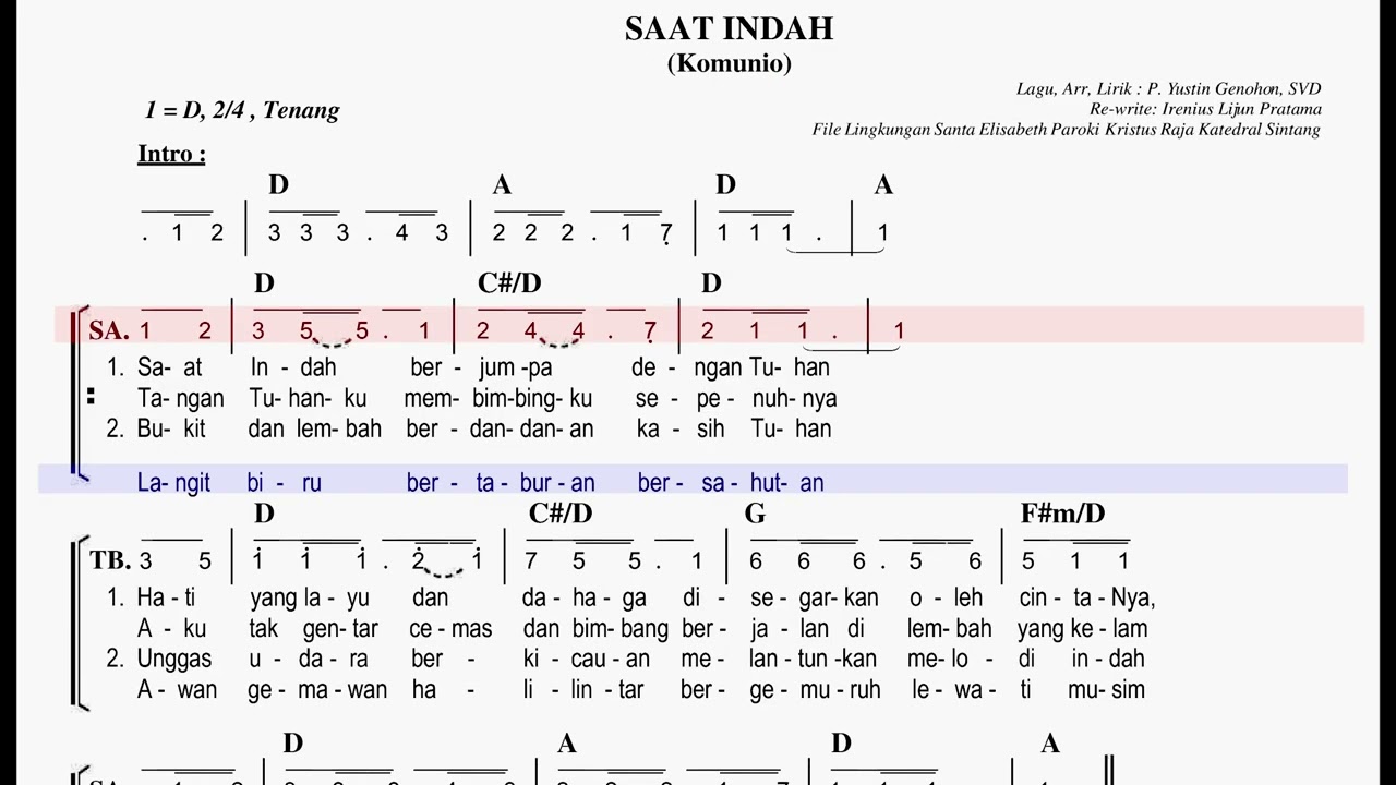 Alto Saat Indah (P. Yustin Genohon, SVD)