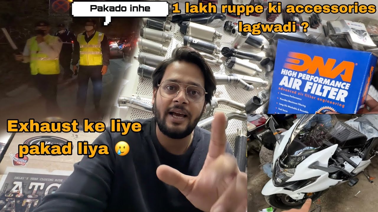 Hayabusa gen3 Most Important accessories|| Exhaust k liye Cops ne pakad lia🤦🏻‍♂️