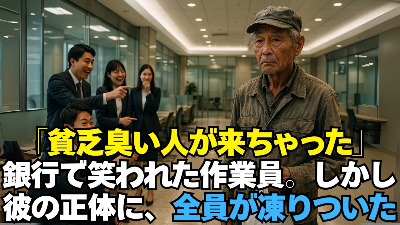 「汚い作業員」と銀行で笑われたおじいさん。しかし彼の正体を知った瞬間、職員全員が凍りついた――。