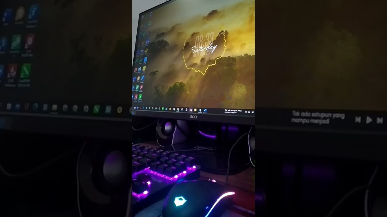 Rainmeter Skin Visbubble Round Visualizer and Shadow Clock 🖥