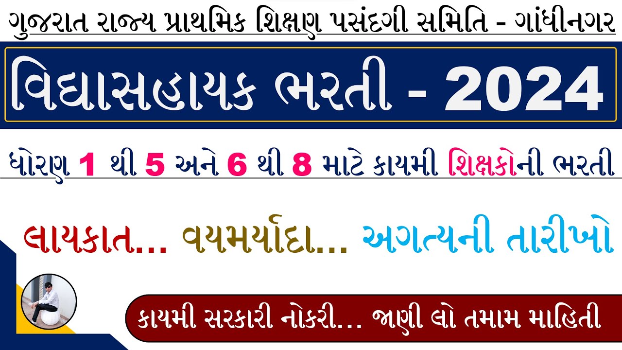 Special Educator Vacancy 2024 Gujarat | Vidhyasahayak Bharti 2024 Gujarat | Primary Teacher Vacancy