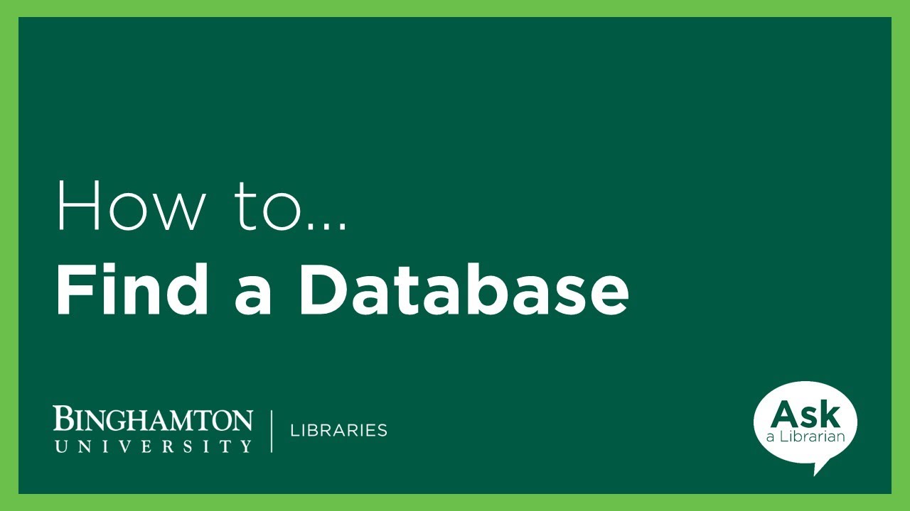 How to Find a Database