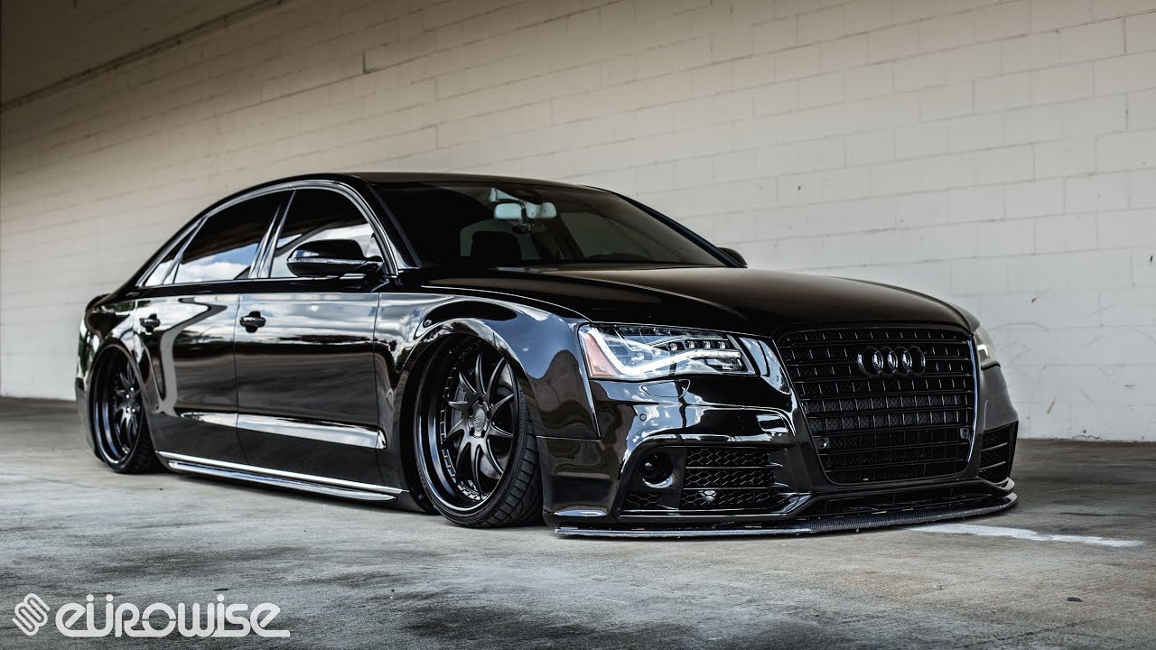 Air-ride equipped Audi A8L on AG Wheels built by Eurowise (Charlotte, NC)