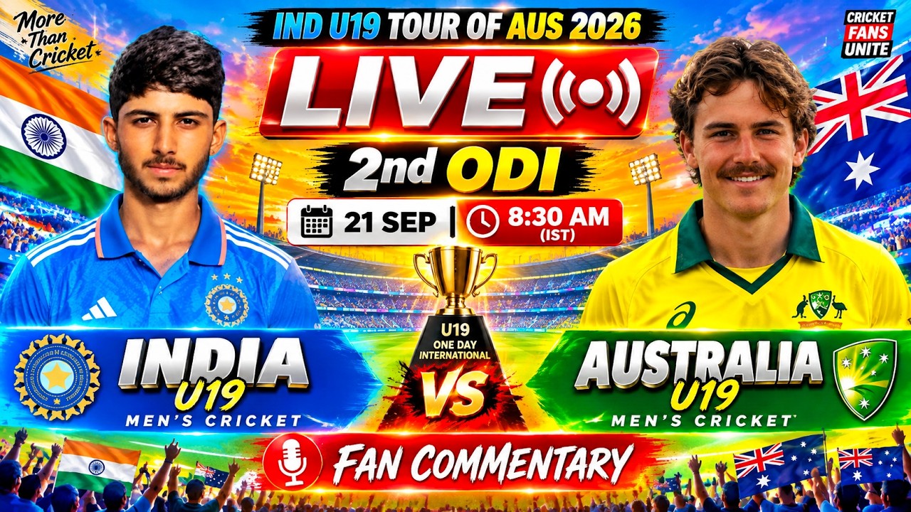 🔴 LIVE India U19 vs Australia U19 | 2nd ODI | IND U19 vs AUS U19 | Fan Commentary