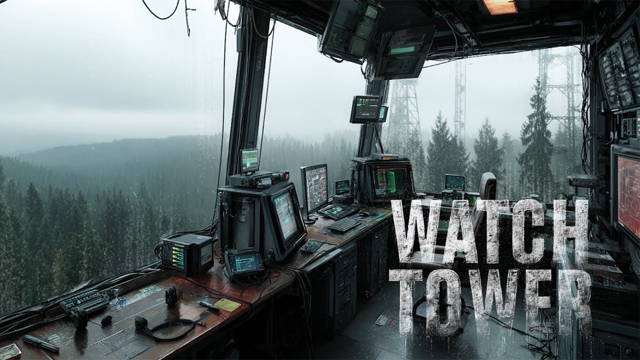 Remote Radio Tower | 2h Rain + Static Radio Ambience