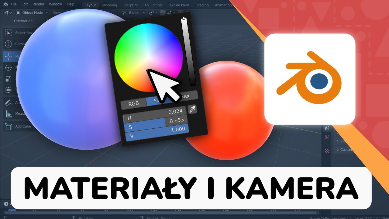 Poznajemy materiały i robimy nasz pierwszy render - Blender #3