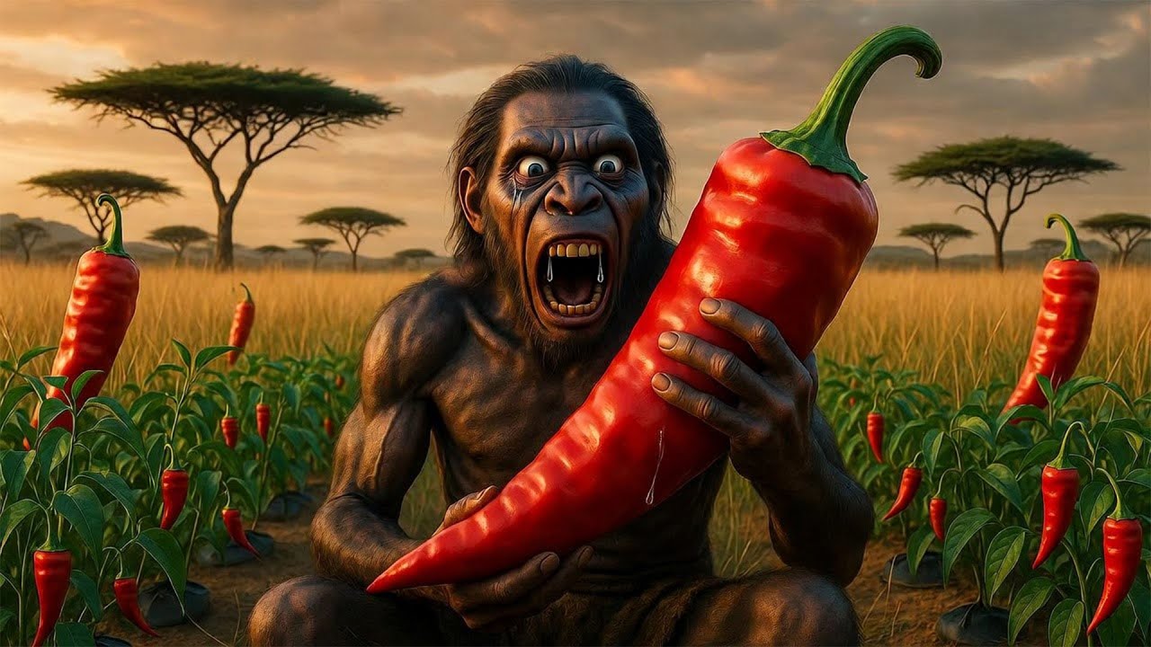 Prehistoric Age Survival Tale | First Human Eat Discovers Spicy Chili in the Wild first time