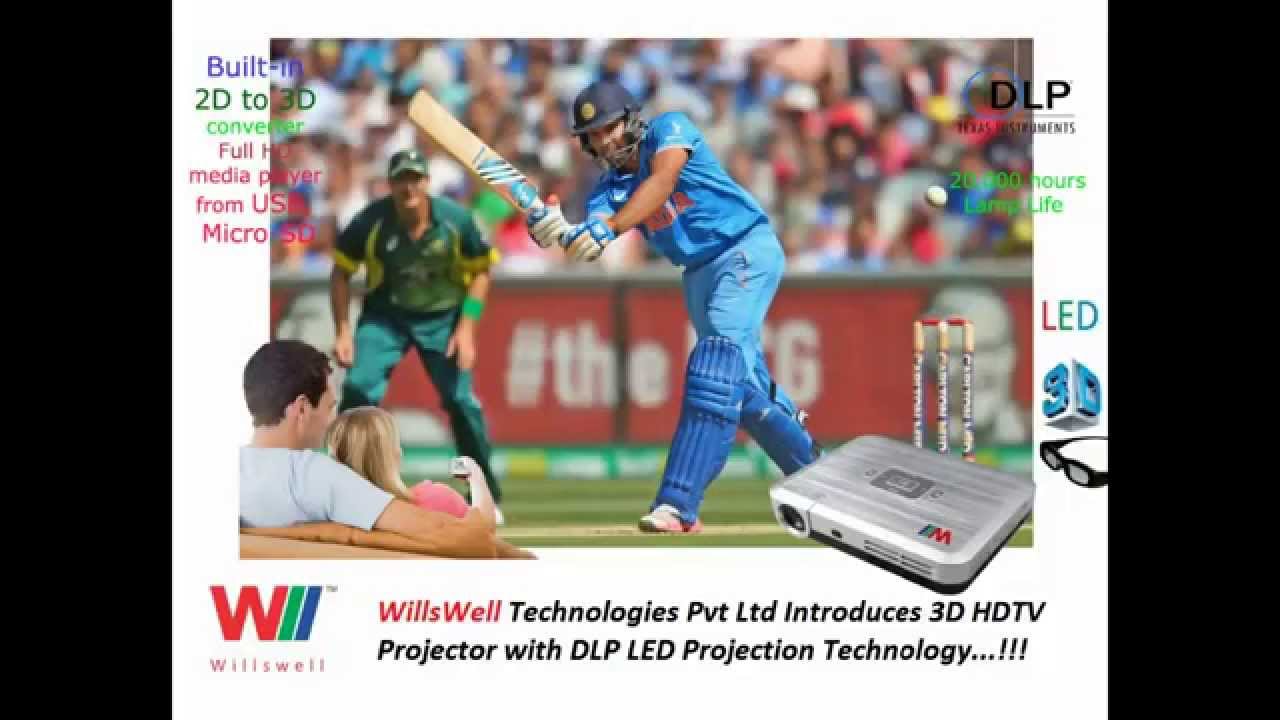 WP-DL600 DLP LED 3D HD (WXGA Resolution) Projector from Willswell