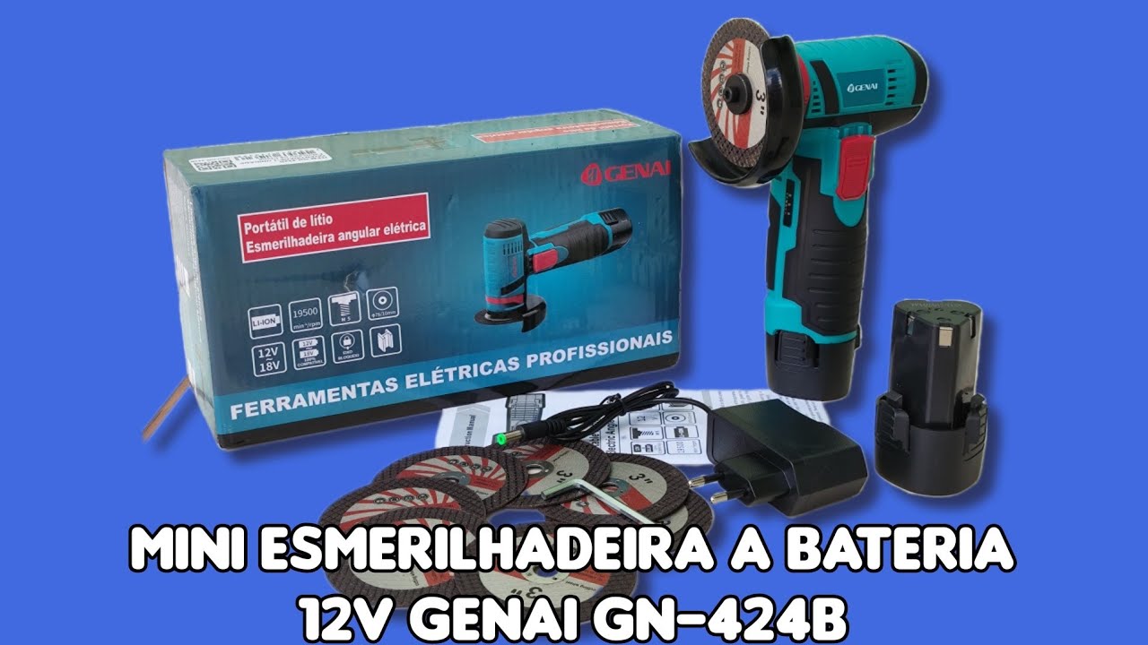 [086ª ED] MINI ESMERILHADEIRA A BATERIA 12V | GENAI GN-424B