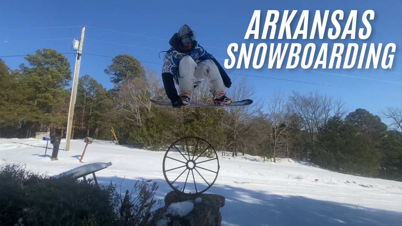 Snowboarding in Arkansas Backyard Jib Park