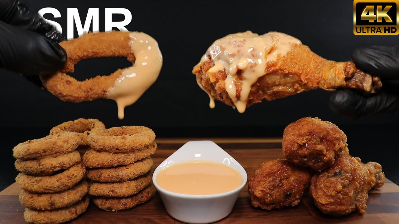 WOULD YOU EAT THIS!? 🤔 Crispy Onion Rings and Fried Chicken Drowned in Cheese Sauce 🤯