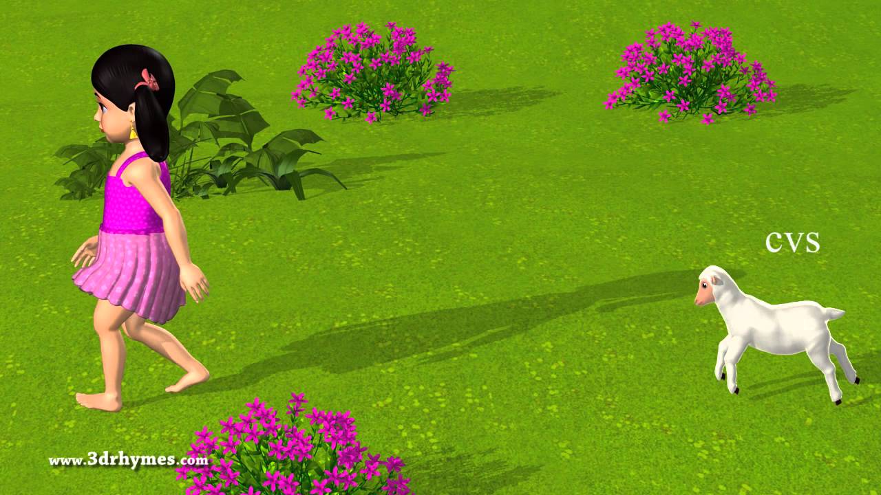 Mary had a Little Lamb - 3D Animation English Nursery rhyme for children with lyrics