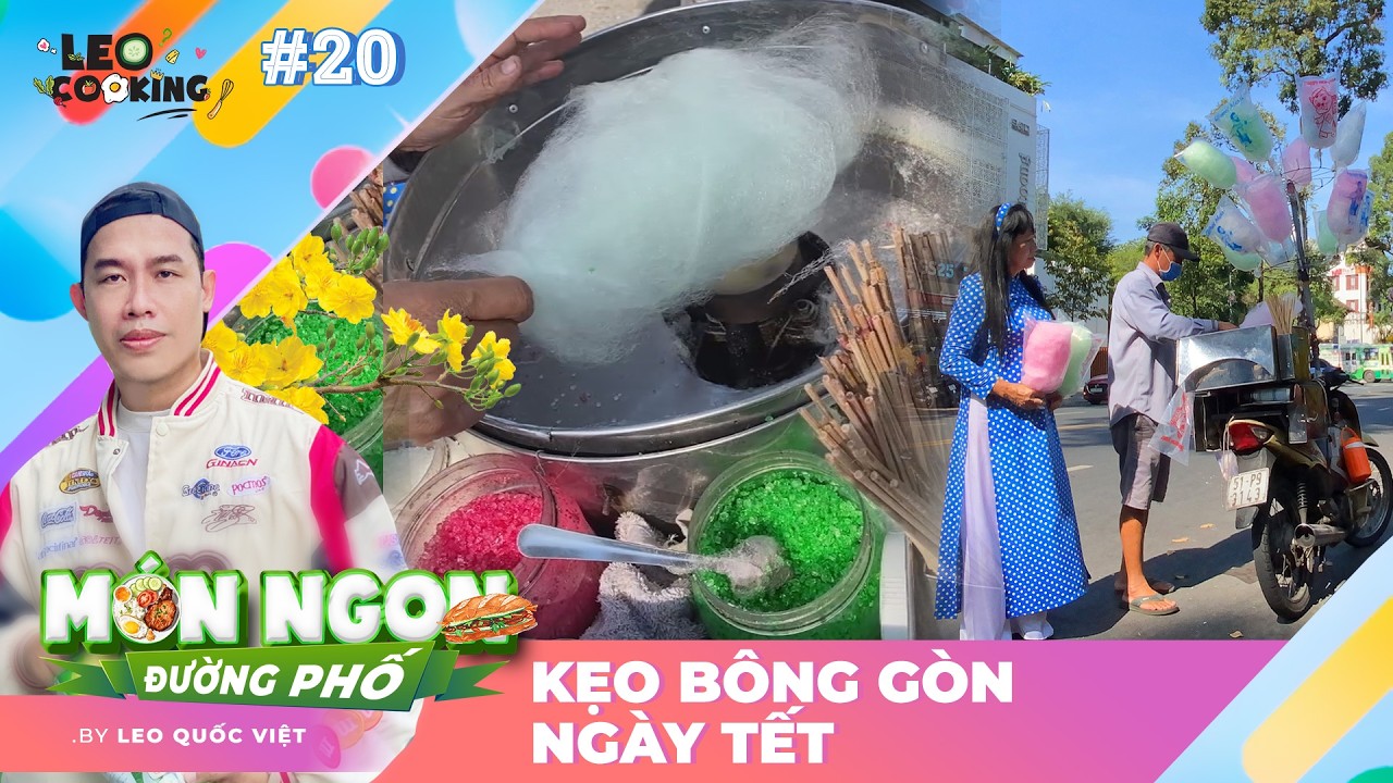 🍉🍬 Dạo phố Ông Đồ xem làm KẸO BÔNG GÒN ngay tại chỗ, đi xe buýt 2 tầng 🍭 Món ngon đường phố 20