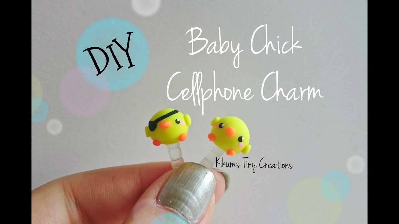 DIY baby chick dust plug cellphone charm