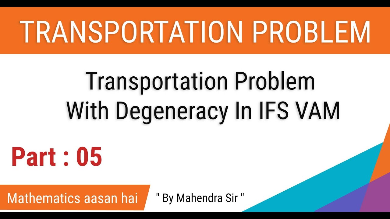 DEGENERACY IN TRANSPORTATION PROBLEM (Rim condition doesn't satisfied) ||OR(TYBMS) Mumbai university