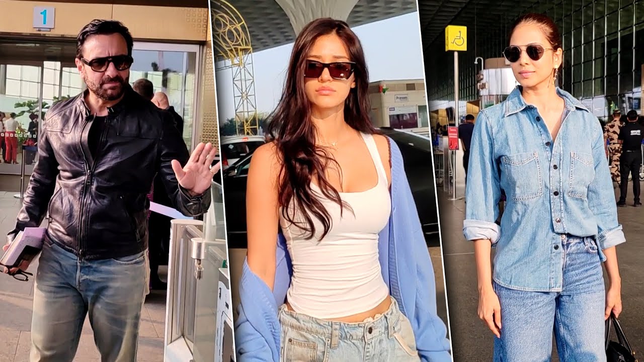 Nawab Ji Saif Ali Khan, Cutie Disha Patani & Sassy Malavika Mohanan Snapped At The Mumbai Airport