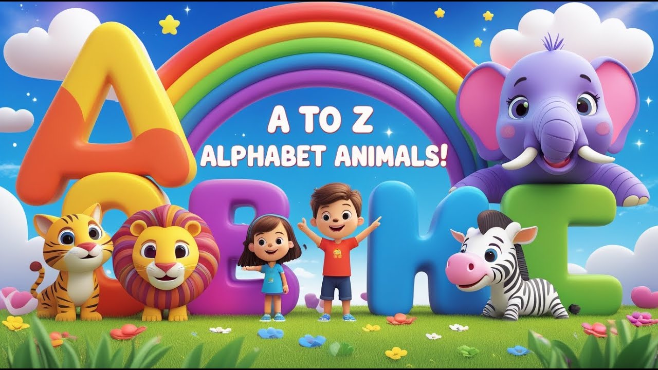 🍎🦁 Alphabet Poem for Kids | Nursery Rhyme | Alphabet Song | A to Z Alphabet Poem | BrightRhyme Kid