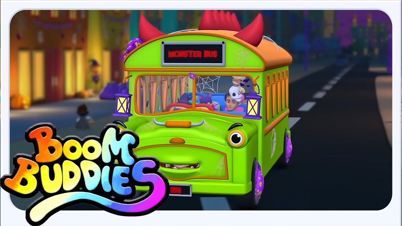 Rodas de Halloween no ônibus + Assustador Rimas e Desenhos Animados