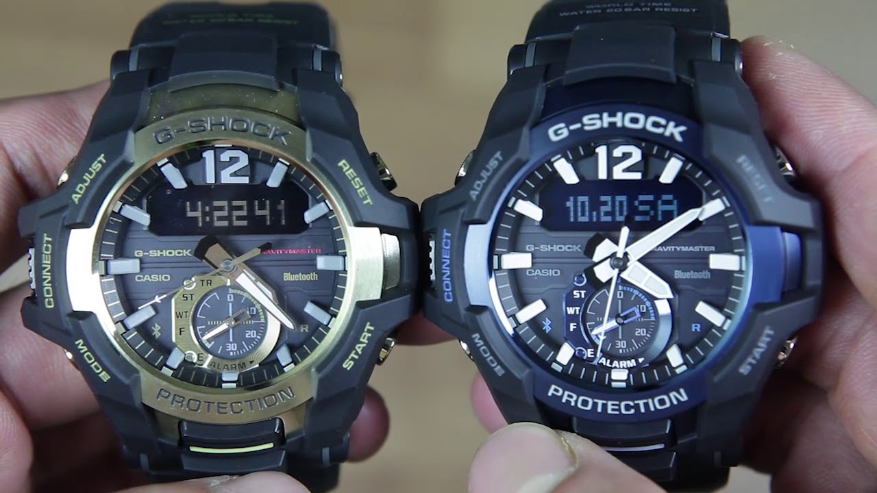CASIO G-SHOCK GRAVITYMASTER GR-B100GB-1A VS GR-B100-1A2