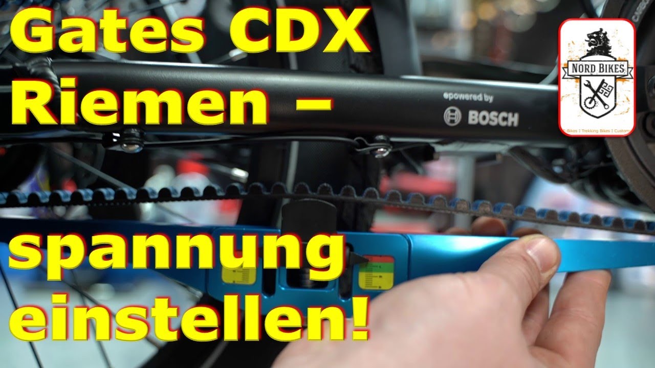 Riemenspannung Gates Carbon Drive Erstmontage! Wir stellen die Riemenspannung ein.