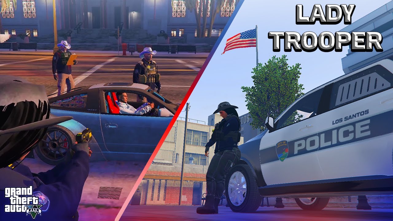 Patrolling as LADY STATE TROOPER with AMP Fanum...🚨(Grizzley World RP)