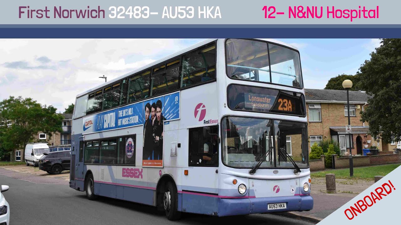 Recent transfer with kickdown | First Norwich Volvo B7TL ALX400 32483 (AU53 HKA)- 12