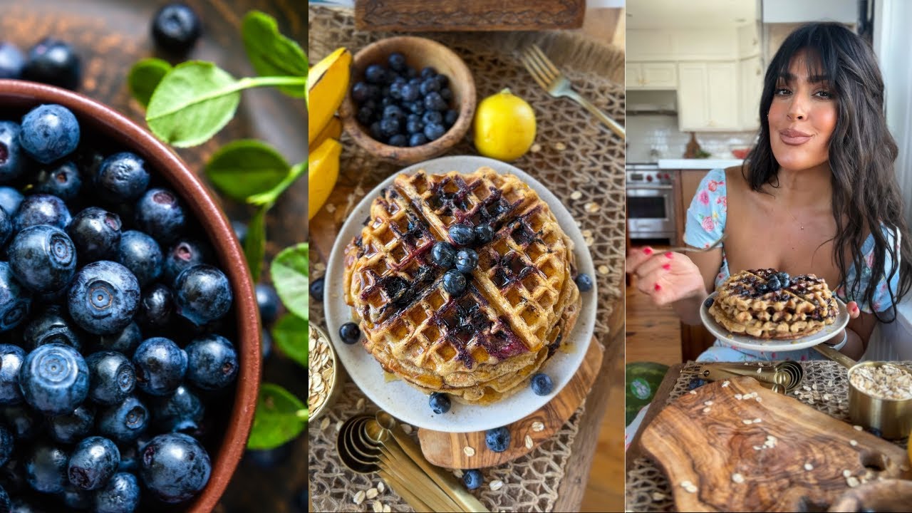 Easy Lemon Blueberry Waffles // Gluten Free // Plant Based