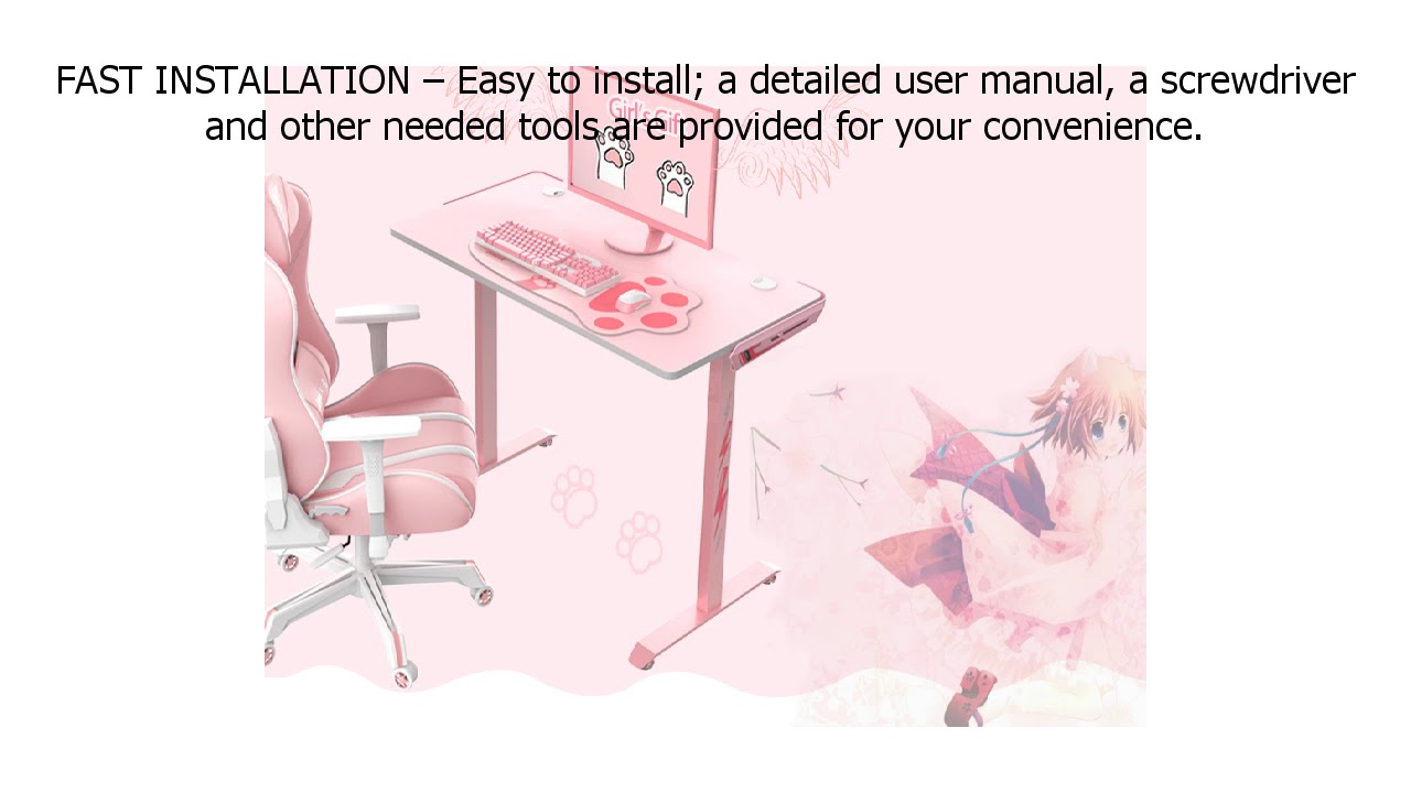 Special Discount on EUREKA ERGONOMIC I1 S Pink Gaming Desk 43 3  Small Home Office Computer PC