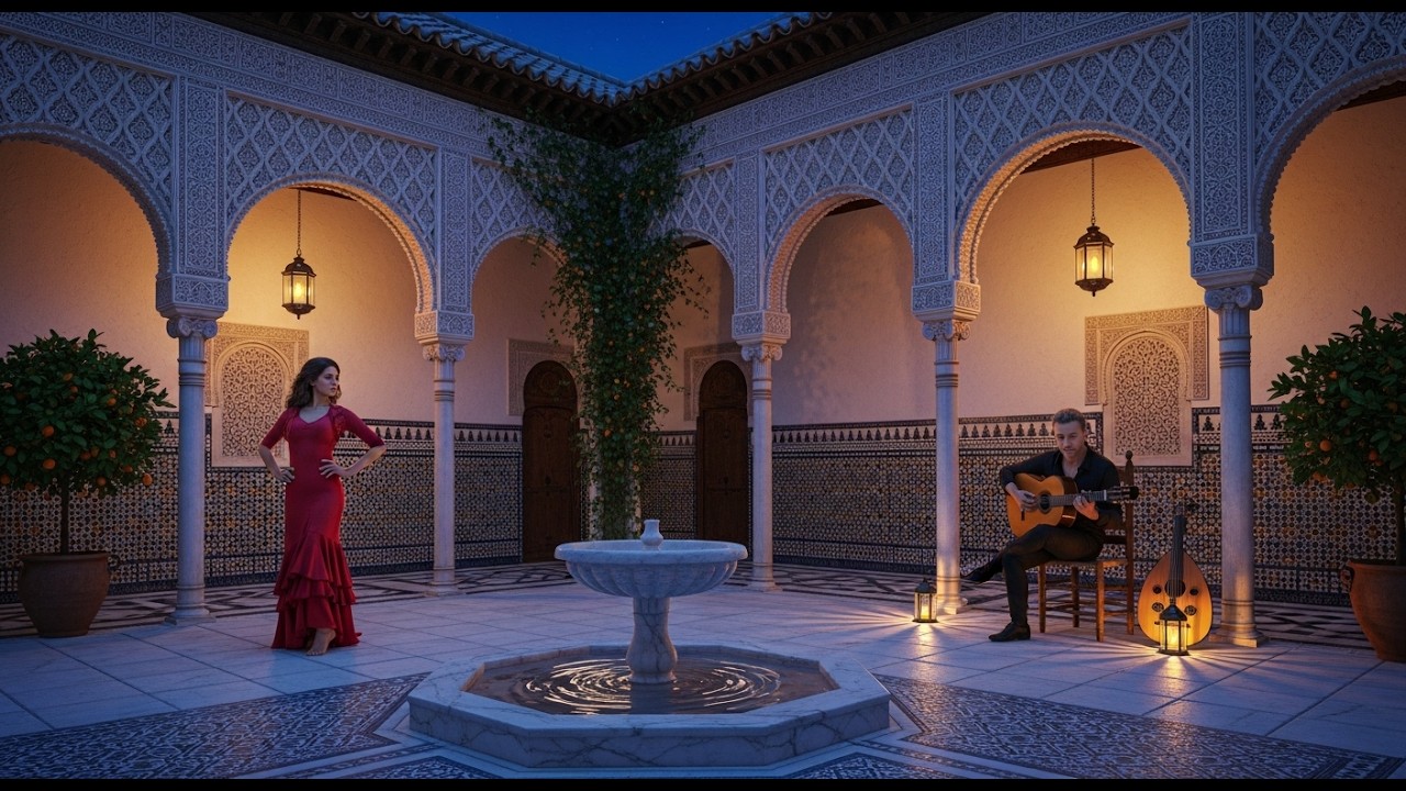 A Peaceful Night in Andalusia - Calm Oud & Flamenco Instrumental for Night Focus | Oud Tales